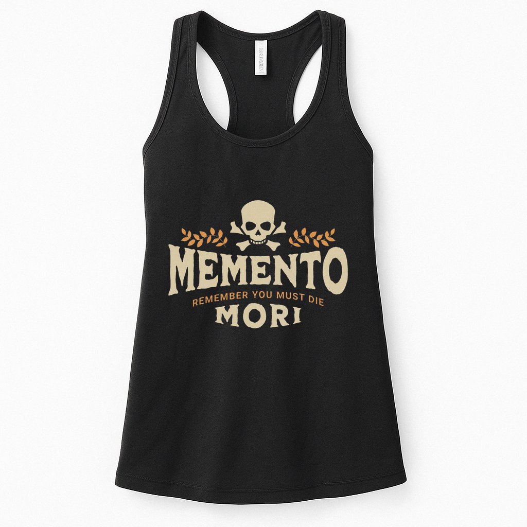 Memento Mori Catholic Design Meaning Traditional Latin Skull Womens Tank Top