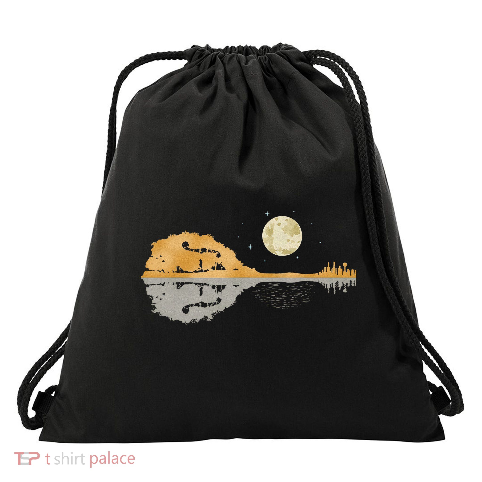 Mandolin Men Country Music Moon Bluegrass Drawstring Bag