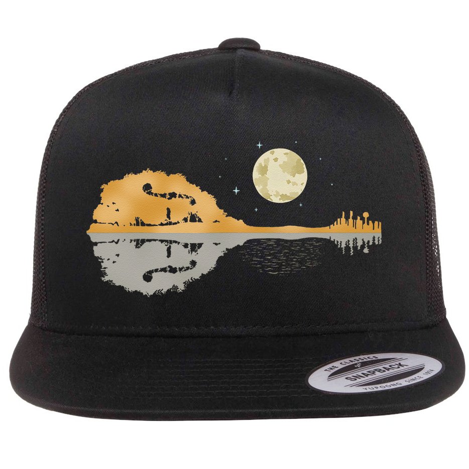 Mandolin Men Country Music Moon Bluegrass Flat Bill Trucker Hat