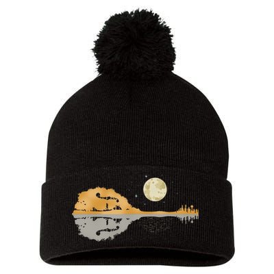 Mandolin Men Country Music Moon Bluegrass Pom Pom 12in Knit Beanie