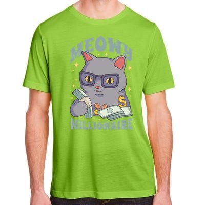 Meowy Millionaire Cat Gift Adult ChromaSoft Performance T-Shirt