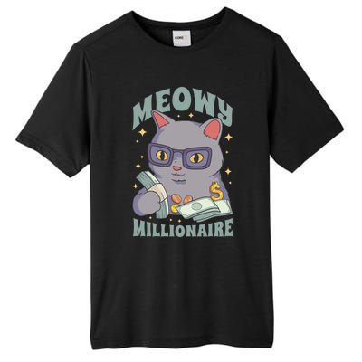 Meowy Millionaire Cat Gift Tall Fusion ChromaSoft Performance T-Shirt