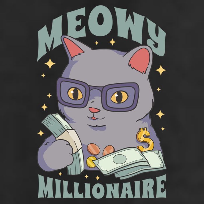 Meowy Millionaire Cat Gift 11oz C Handle Ceramic Mug