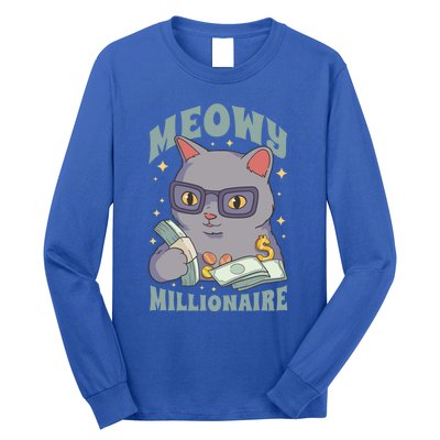 Meowy Millionaire Cat Gift Long Sleeve Shirt