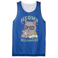 Meowy Millionaire Cat Gift Mesh Reversible Basketball Jersey Tank