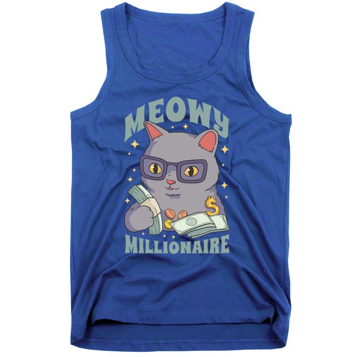 Meowy Millionaire Cat Gift Tank Top