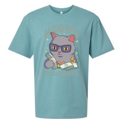 Meowy Millionaire Cat Gift Sueded Cloud Jersey T-Shirt