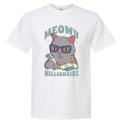 Meowy Millionaire Cat Gift Garment-Dyed Heavyweight T-Shirt