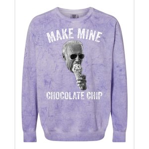 MAKE MINE CHOCOLATE CHIP Funny Joe Biden Ice Cream Colorblast Crewneck Sweatshirt