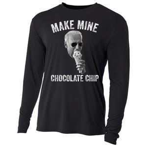 MAKE MINE CHOCOLATE CHIP Funny Joe Biden Ice Cream Cooling Performance Long Sleeve Crew