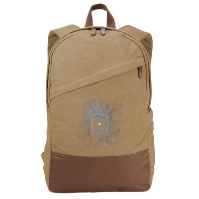 Motherboard Microchip Circuit Black It Computer Background Cotton Canvas Backpack