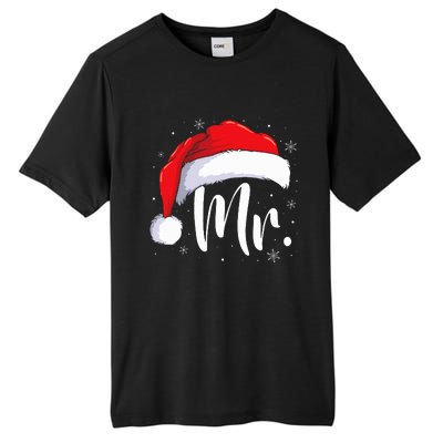 Mr Mrs Claus Christmas Couples Matching His And Her Pajamas  Tall Fusion ChromaSoft Performance T-Shirt