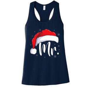 Mr Mrs Claus Christmas Couples Matching His And Her Pajamas  Women's Racerback Tank