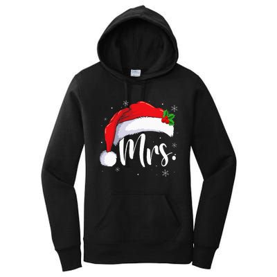 Mr Mrs Claus Christmas Couples Matching His And Her Pajamas Women's Pullover Hoodie