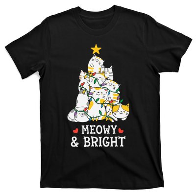 MY MEOW CATS CHRISTMAS TREE Pajama Xmas Funny T-Shirt