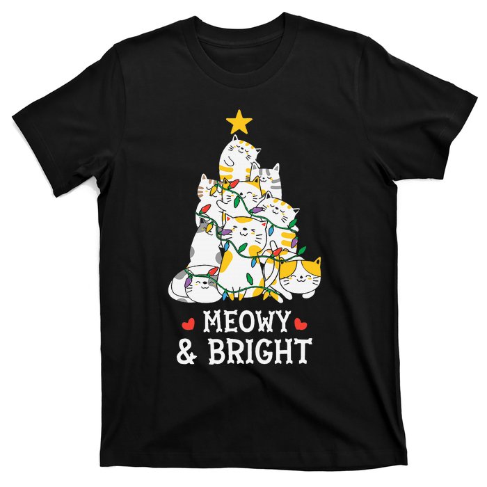 MY MEOW CATS CHRISTMAS TREE Pajama Xmas Funny T-Shirt