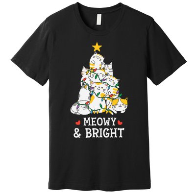 MY MEOW CATS CHRISTMAS TREE Pajama Xmas Funny Premium T-Shirt