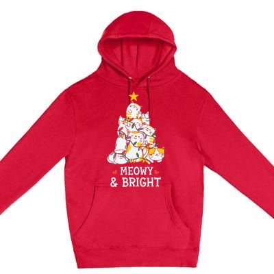 MY MEOW CATS CHRISTMAS TREE Pajama Xmas Funny Premium Pullover Hoodie