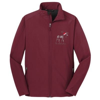 Merry Moosemas Christmas Moose With Santa Hat Core Soft Shell Jacket