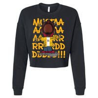 Mustard Meme Character Crying Cropped Pullover Crew