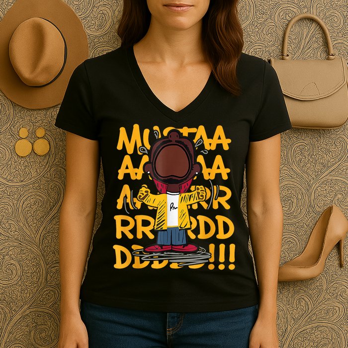 Mustard Meme Character Crying Women's V-Neck T-Shirt