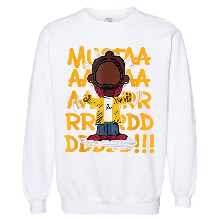Mustard Meme Character Crying Garment-Dyed Sweatshirt