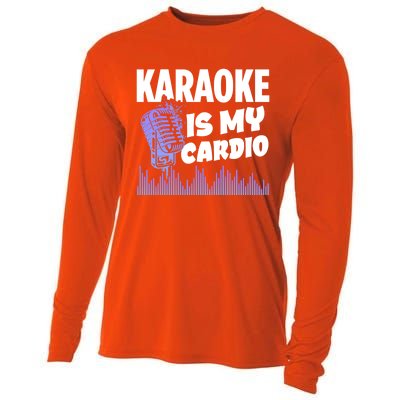 Music My Cardio Is Perfect For Karaoke Singers Music Lovers Gift Cooling Performance Long Sleeve Crew