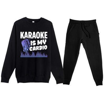 Music My Cardio Is Perfect For Karaoke Singers Music Lovers Gift Premium Crewneck Sweatsuit Set