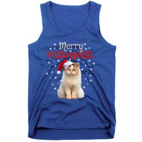 Merry Myass Cagift Cute Cat With Christmas Santa Hat Gift Tank Top