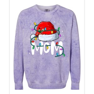 Mom Mother Christmas Lights Mother Pajama Family Matching Colorblast Crewneck Sweatshirt