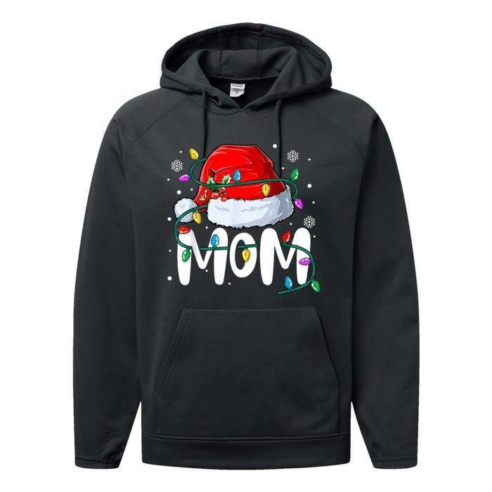 Mom Mother Christmas Lights Mother Pajama Family Matching Performance Fleece Hoodie