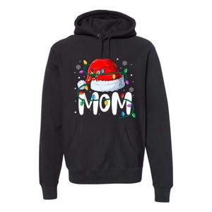 Mom Mother Christmas Lights Mother Pajama Family Matching Premium Hoodie