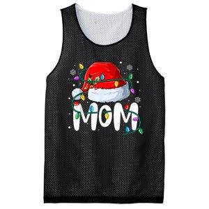 Mom Mother Christmas Lights Mother Pajama Family Matching Mesh Reversible Basketball Jersey Tank