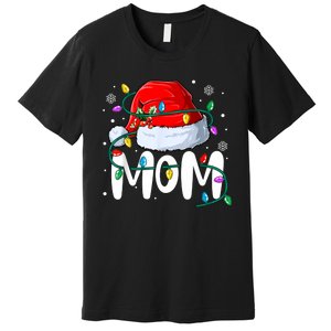 Mom Mother Christmas Lights Mother Pajama Family Matching Premium T-Shirt