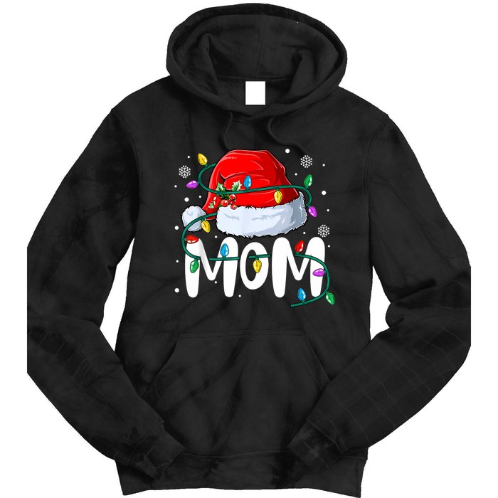 Mom Mother Christmas Lights Mother Pajama Family Matching Tie Dye Hoodie