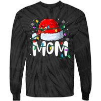 Mom Mother Christmas Lights Mother Pajama Family Matching Tie-Dye Long Sleeve Shirt