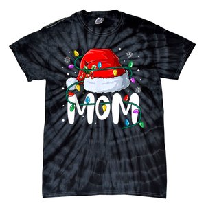 Mom Mother Christmas Lights Mother Pajama Family Matching Tie-Dye T-Shirt