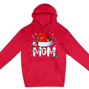 Mom Mother Christmas Lights Mother Pajama Family Matching Premium Pullover Hoodie