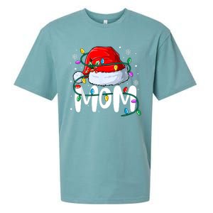 Mom Mother Christmas Lights Mother Pajama Family Matching Sueded Cloud Jersey T-Shirt