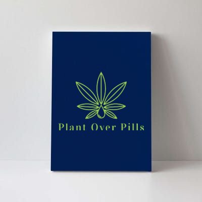 Medical Marijuana Cannabis Plant Over Pills Graphic Canvas