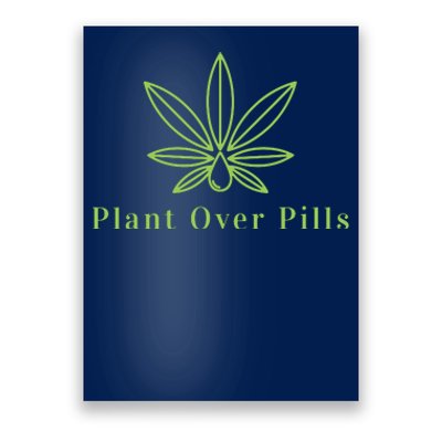 Medical Marijuana Cannabis Plant Over Pills Graphic Poster