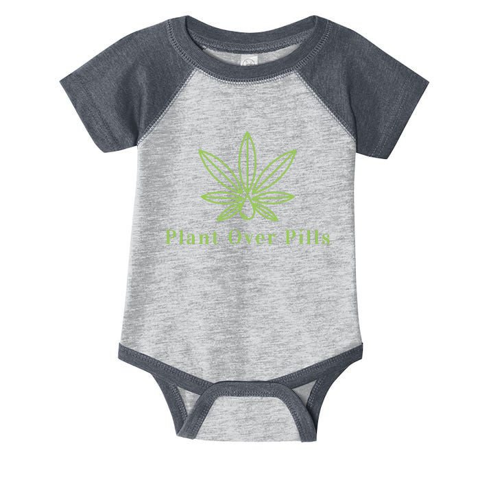 Medical Marijuana Cannabis Plant Over Pills Graphic Infant Baby Jersey Bodysuit