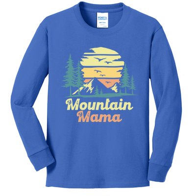 Mountain Mama Camping Hiking Mom Adventure Mothers Day Gift Kids Long Sleeve Shirt