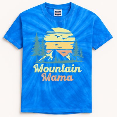 Mountain Mama Camping Hiking Mom Adventure Mothers Day Gift Kids Tie-Dye T-Shirt