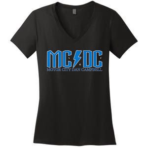 MCDC Motor City Dan Campbell Funny Football Women's V-Neck T-Shirt