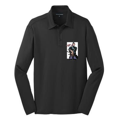 Musashi Miyamotoart Colored Panel Collection Silk Touch Performance Long Sleeve Polo