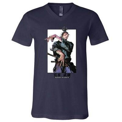 Musashi Miyamotoart Colored Panel Collection V-Neck T-Shirt