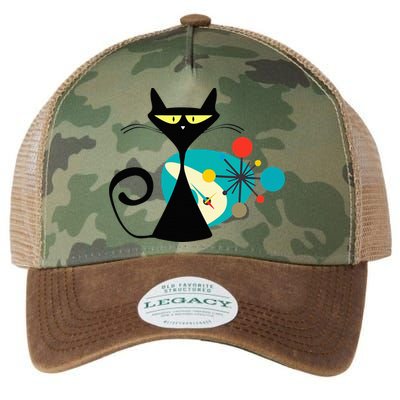 Midcentury Mid Century Cat Retro Atomic Age Space Modern Legacy Tie Dye Trucker Hat
