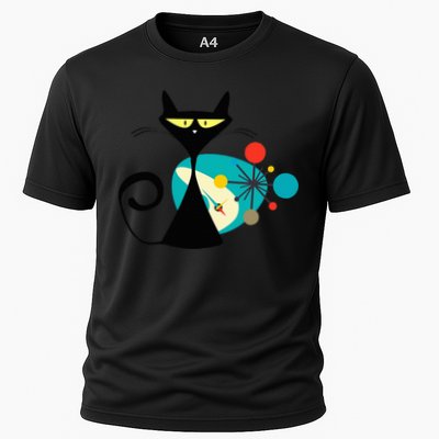 Midcentury Mid Century Cat Retro Atomic Age Space Modern Performance Shirt