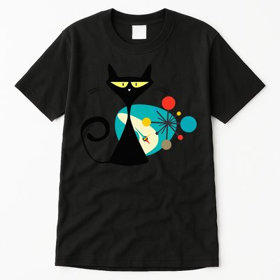 Midcentury Mid Century Cat Retro Atomic Age Space Modern Tall T-Shirt